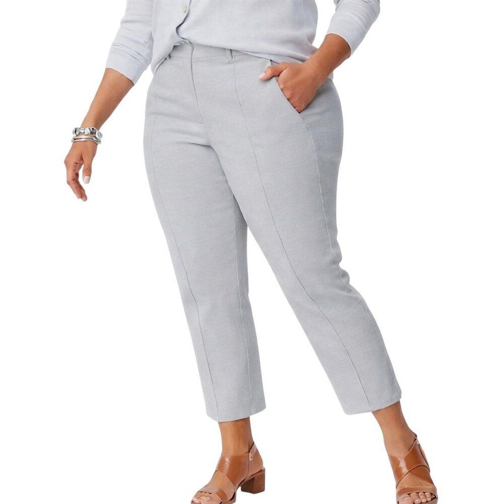 J. Jill Pintucked Linen-Stretch Pants Size 2X NWOT Inspection Stickers Intact
